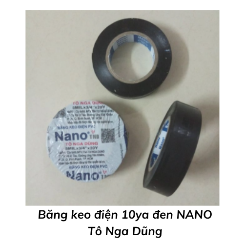 Băng keo điện 10ya đen NANO Tô Nga Dũng