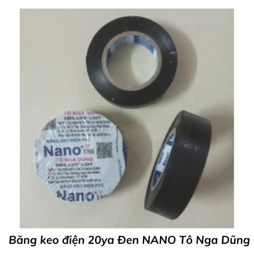 Băng keo điện 20ya Đen NANO Tô Nga Dũng