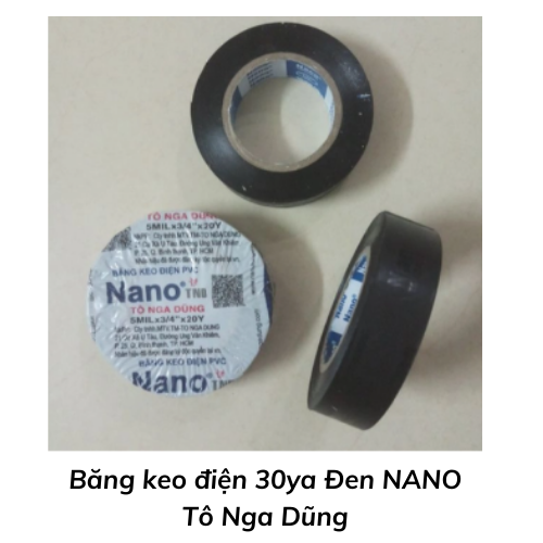 Băng keo điện 30ya Đen  NANO Tô Nga Dũng