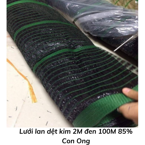 Lưới lan dệt kim 2M đen 100M 85% Con Ong