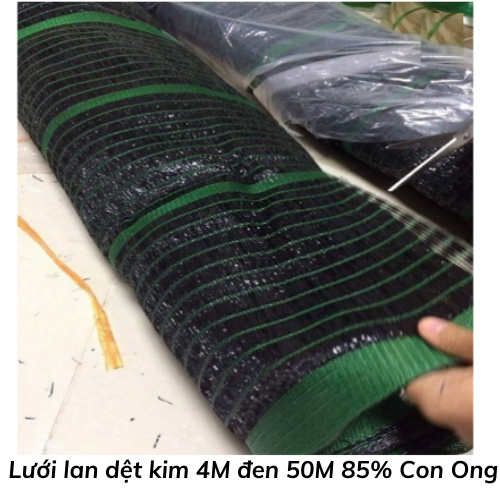 Lưới lan dệt kim 4M đen 50M 85% Con Ong