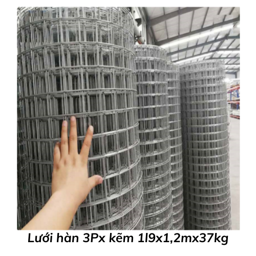 Lưới hàn 3Px kẽm 1l9x1,2mx37kg