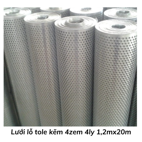 Lưới lỗ tole kẽm 4zem 4ly 1,2mx20m