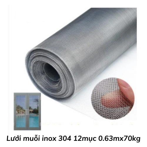 Lưới muỗi inox 304 12mục 0.63mx70kg