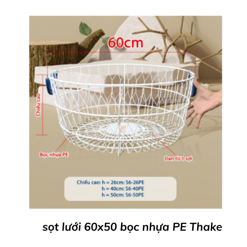 sọt lưới 60x50 bọc nhựa PE Thake