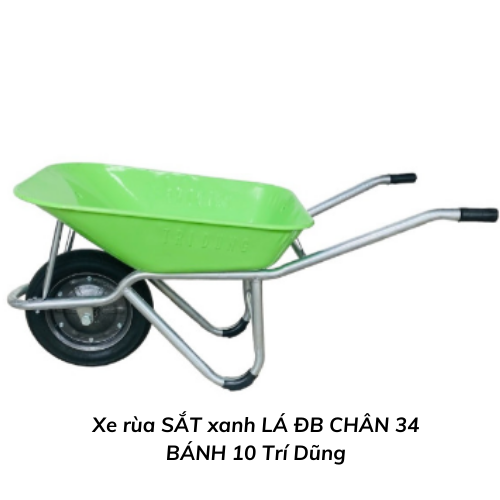 Xe rùa SẮT xanh LÁ ĐB CHÂN 34  BÁNH 10 Trí Dũng