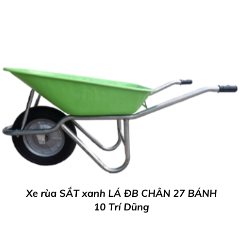 Xe rùa SẮT xanh LÁ ĐB CHÂN 27  BÁNH 10 Trí Dũng 