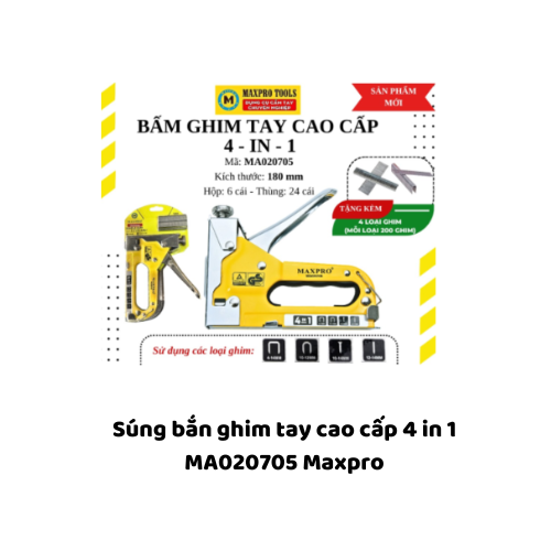 Súng bắn ghim tay cao cấp 4 in 1  MA020705 Maxpro