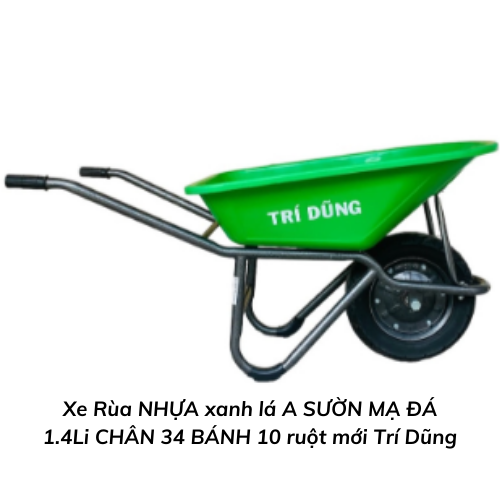 Xe Rùa NHỰA xanh lá A SƯỜN MẠ ĐÁ 1.4Li  CHÂN 34 BÁNH 10 ruột mới Trí Dũng