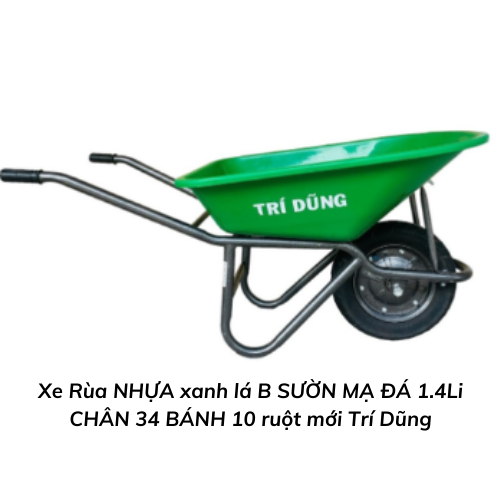 Xe Rùa NHỰA xanh lá B SƯỜN MẠ ĐÁ 1.4Li CHÂN 34 BÁNH 10 ruột mới Trí Dũng