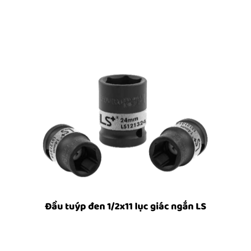 Đầu tuýp đen 1/2x11 lục giác ngắn LS