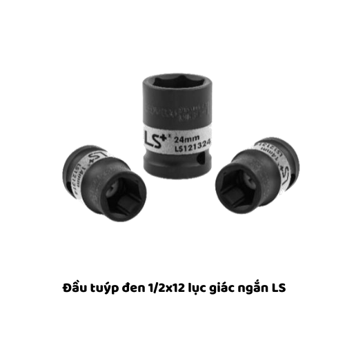 Đầu tuýp đen 1/2x12 lục giác ngắn LS