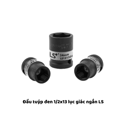 Đầu tuýp đen 1/2x13 lục giác ngắn LS