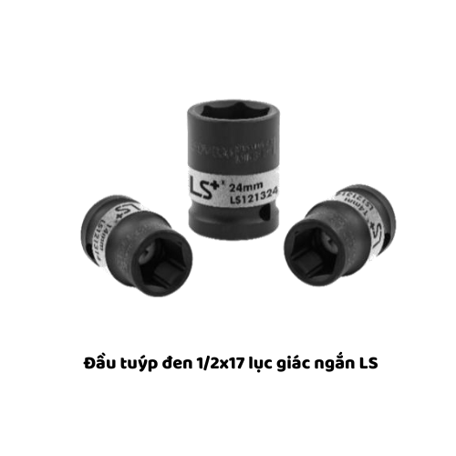 Đầu tuýp đen 1/2x17 lục giác ngắn LS