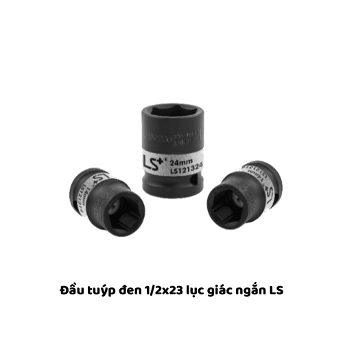 Đầu tuýp đen 1/2x23 lục giác ngắn LS