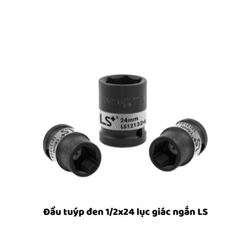 Đầu tuýp đen 1/2x24 lục giác ngắn LS