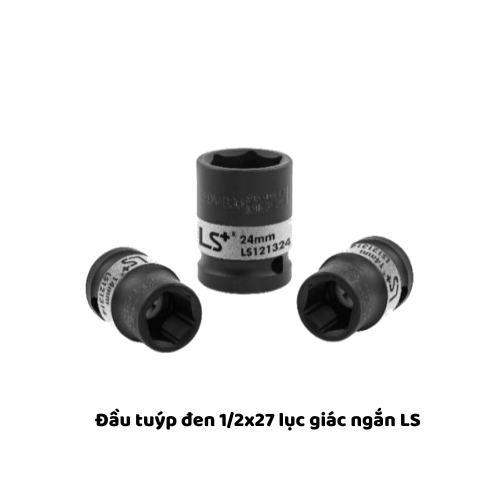 Đầu tuýp đen 1/2x27 lục giác ngắn LS