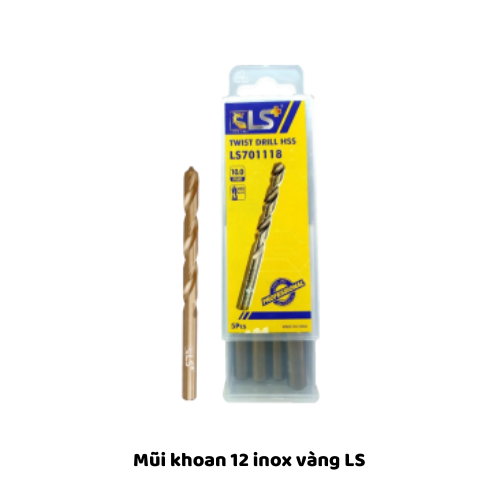 Mũi khoan 12 inox vàng LS