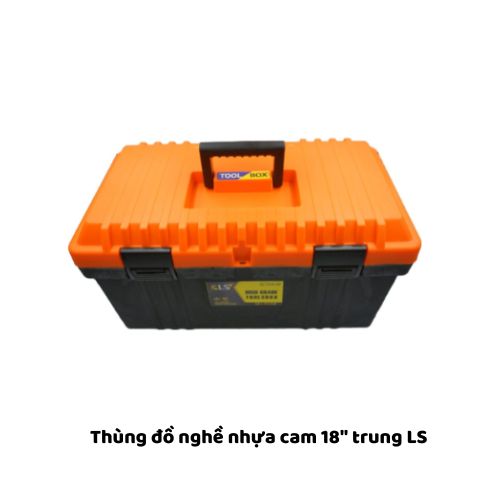 Thùng đồ nghề nhựa cam 18" trung LS