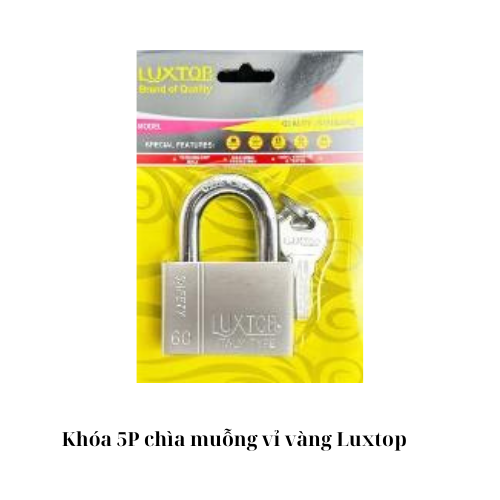 Khóa 5P chìa muỗng vỉ vàng Luxtop