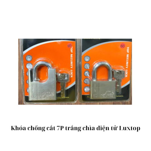 Khóa chống cắt 7P trắng chìa điện tử Luxtop