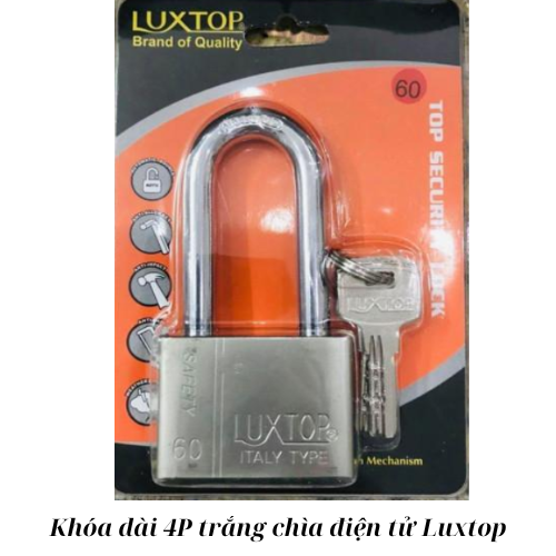 Khóa dài 4P trắng chìa điện tử Luxtop