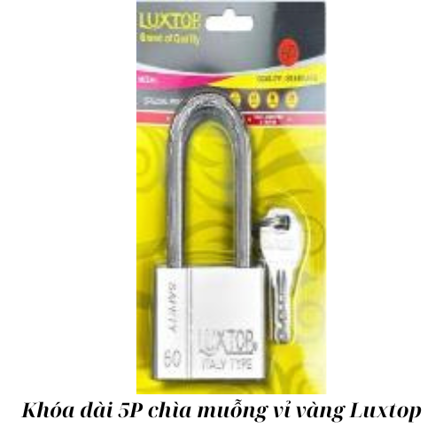 Khóa dài 5P chìa muỗng vỉ vàng Luxtop