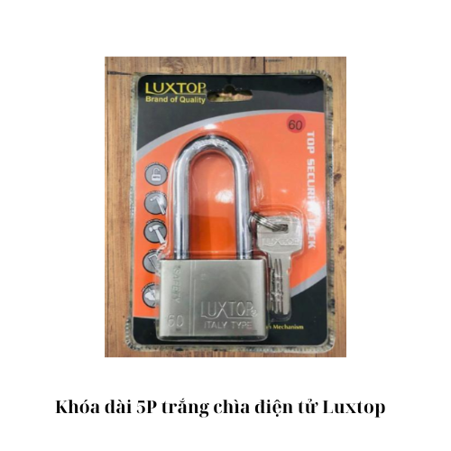 Khóa dài 5P trắng chìa điện tử Luxtop