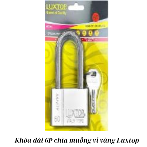 Khóa dài 6P chìa muỗng vỉ vàng Luxtop