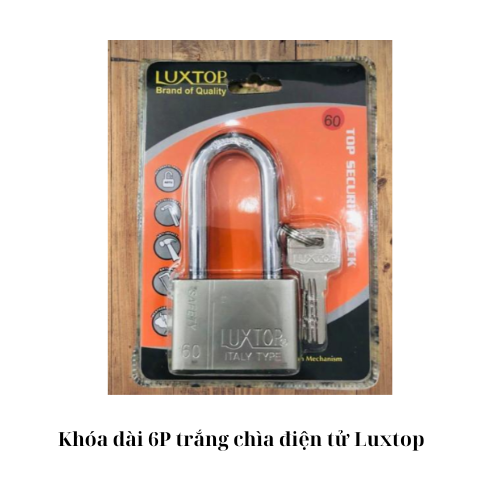 Khóa dài 6P trắng chìa điện tử Luxtop