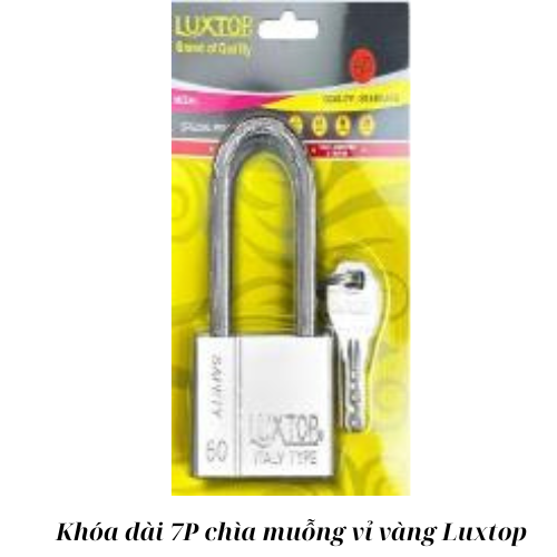 Khóa dài 7P chìa muỗng vỉ vàng Luxtop