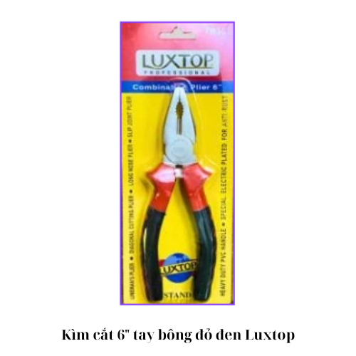 Kìm cắt 6" tay bông đỏ đen Luxtop