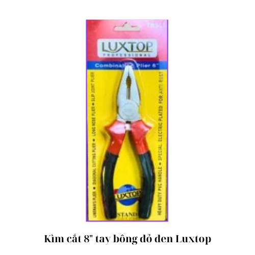 Kìm cắt 8" tay bông đỏ đen Luxtop