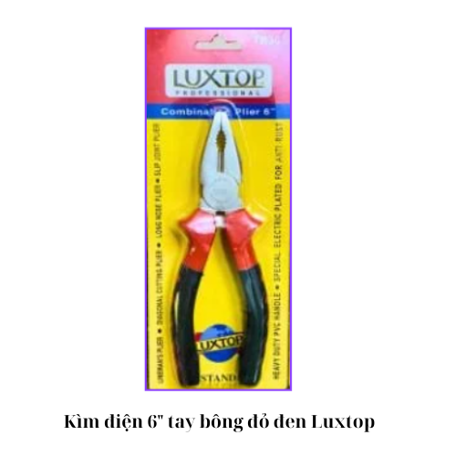 Kìm điện 6" tay bông đỏ đen Luxtop