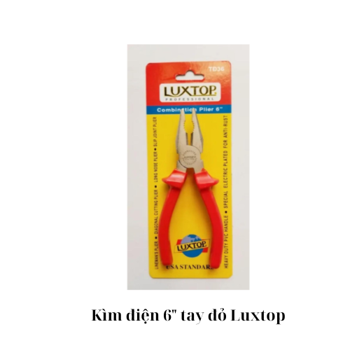 Kìm điện 6" tay đỏ Luxtop