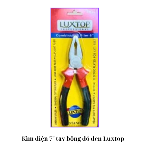 Kìm điện 7" tay bông đỏ đen Luxtop