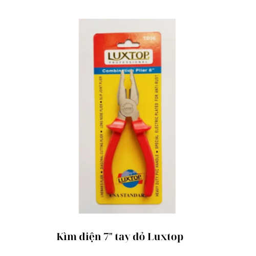 Kìm điện 7" tay đỏ Luxtop