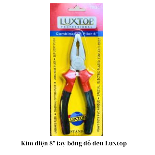 Kìm điện 8" tay bông đỏ đen Luxtop