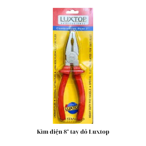 Kìm điện 8" tay đỏ Luxtop