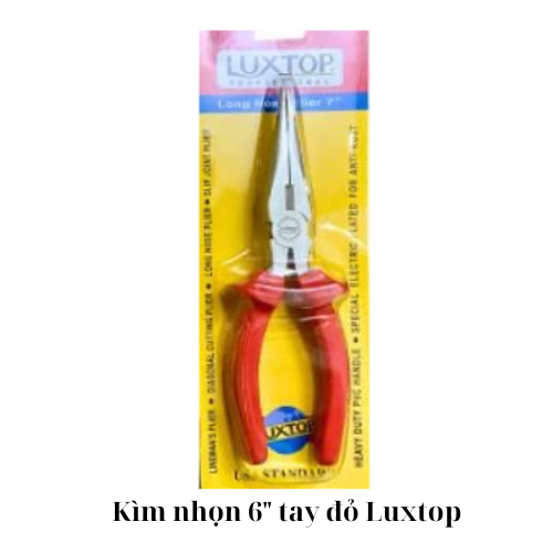 Kìm nhọn 6" tay đỏ Luxtop