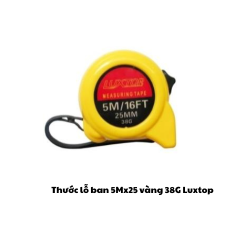 Thước lỗ ban 5Mx25 vàng 38G Luxtop