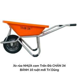 [TDXRNCTDC34] Xe rùa NHỰA cam Trần Đà CHÂN 34 BÁNH 10 ruột mới Trí Dũng