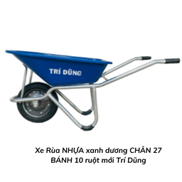 [TDRNXDC27] Xe Rùa NHỰA xanh dương CHÂN 27 BÁNH 10 ruột mới Trí Dũng