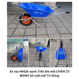 [TDXRNXTDC27] Xe Rùa NHỰA xanh Trần Đà CHÂN 27 BÁNH 10 ruột mới Trí Dũng