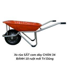 [TDXRSC8LC34] Xe rùa SẮT cam dày CHÂN 34 BÁNH 10 ruột mới Trí Dũng