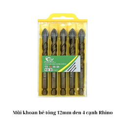 [NKMKBT12L4RN] Mũi khoan bê tông 12mm đen 4 cạnh Rhino