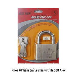 [ALK6BTCVT508] Khóa 6P bấm trắng chìa vi tính 508 Alex