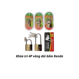 [ALKT4VDBRD] Khóa tri 4P vàng dài bấm Renda