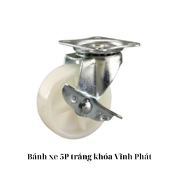 [VPBXT5P2VXK] Bánh xe 5P trắng khóa Vĩnh Phát