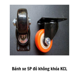 [KCLBX5ĐKK] Bánh xe 5P đỏ không khóa KCL